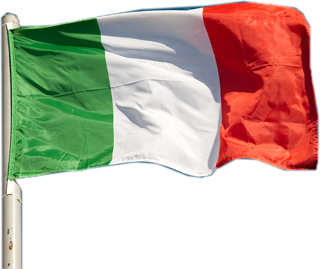 Italian National Flag Waving PNG