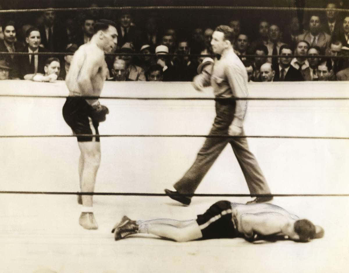 Italian Professional Boxer Primo Carnera Beside Ernie Schaaf Picture