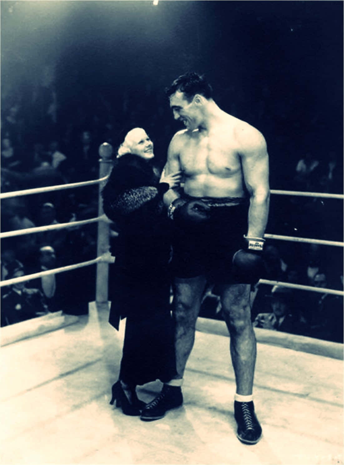 Italian Professional Boxer Primo Carnera Looking At Jean Harlow Picture
