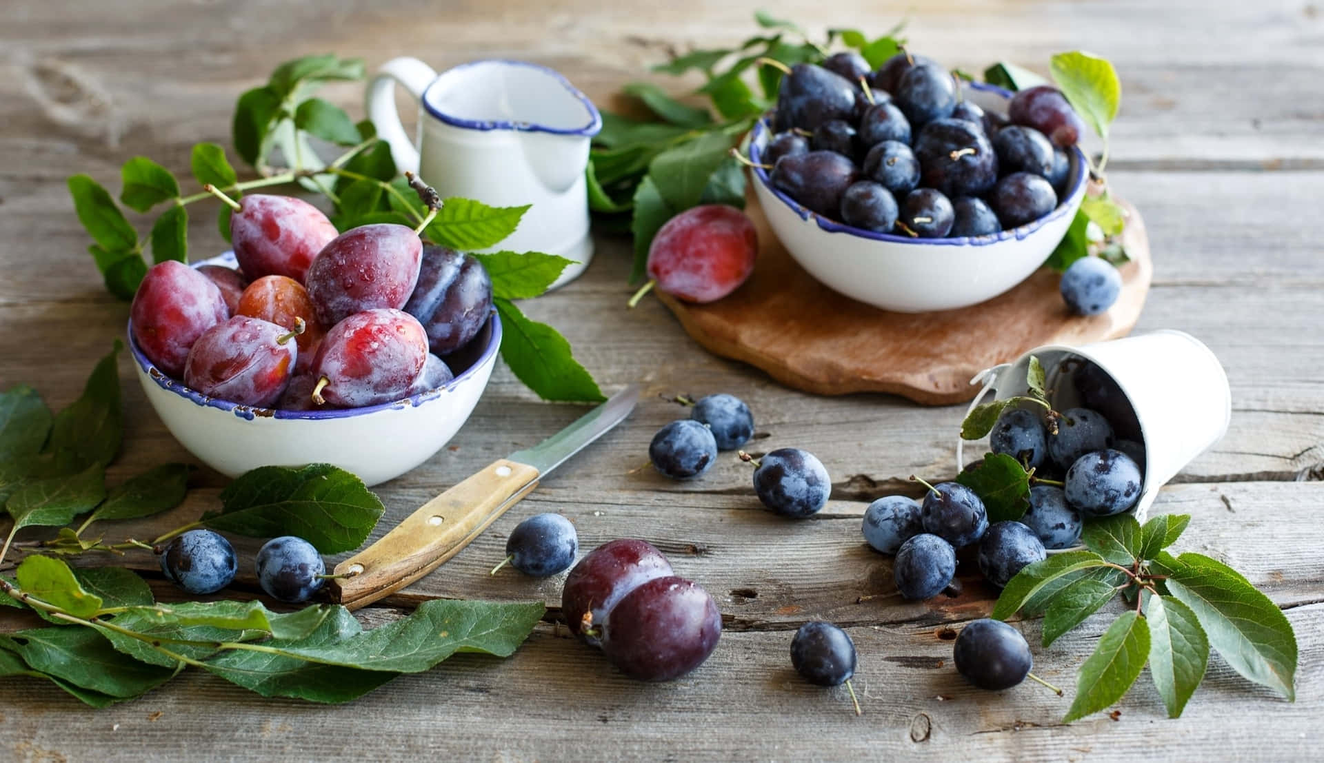 Italian Prune Plum Red And Blue Fresh Fruits Wallpaper