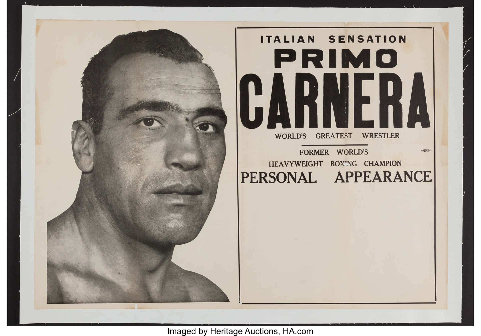 Italian Sensation Primo Carnera Promotional Poster Picture