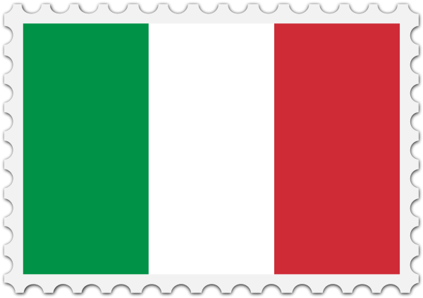 Italy National Flag Postage Stamp Design PNG
