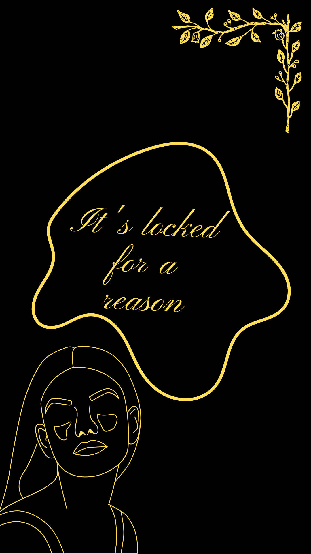 It’s Locked For A Reason Yellow Line Drawing Wallpaper