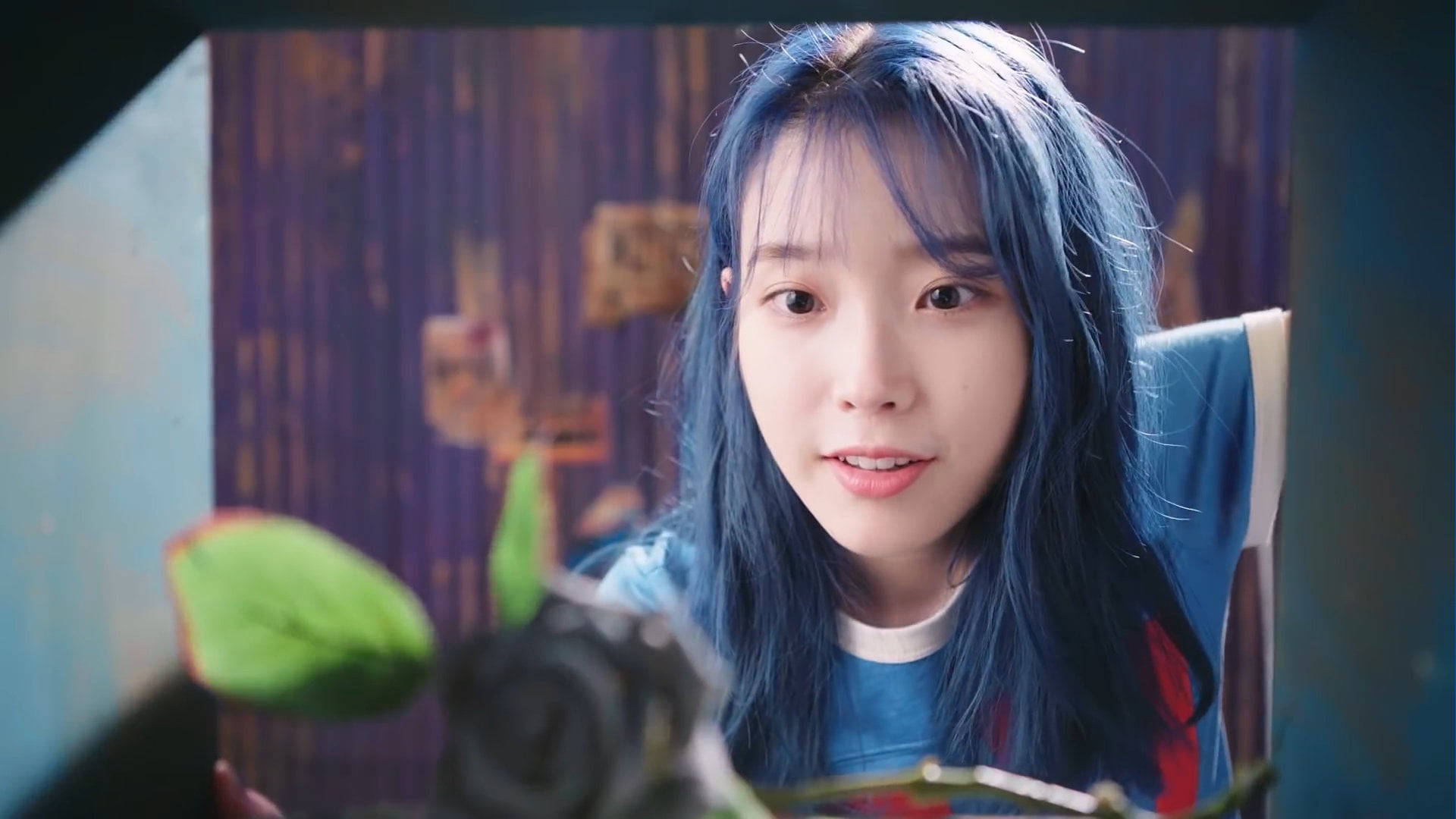 IU In Blue Hair Wallpaper