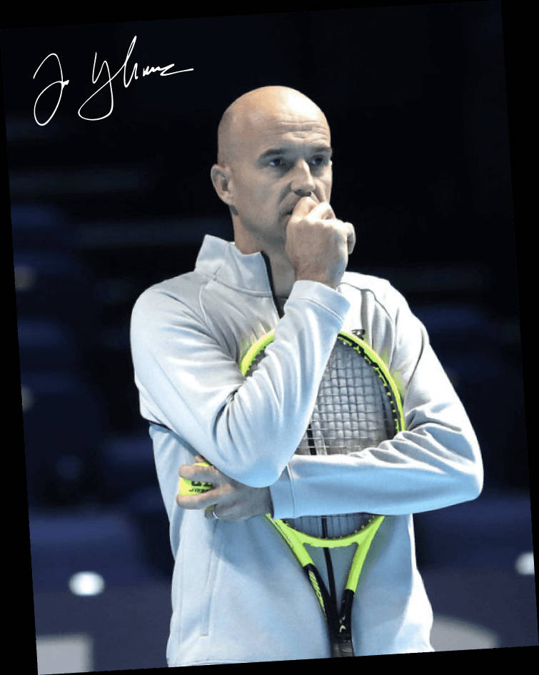 Ivan Ljubicic Signature Pose with Tennis Racket Wallpaper