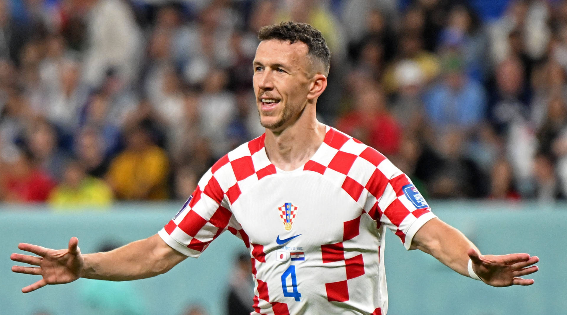 Ivan Perisic With Arms Wide Open Wallpaper