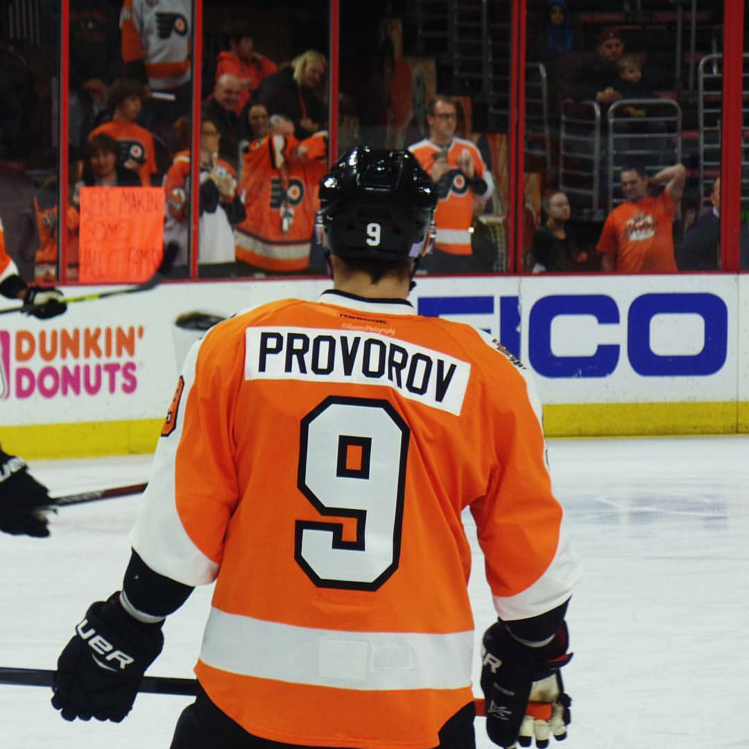 Ivan Provorov Ice Hockey Player Number 9 Wallpaper