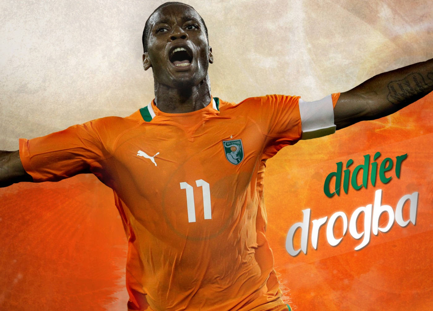 Download Ivory Coast Didier Drogba Wallpaper 