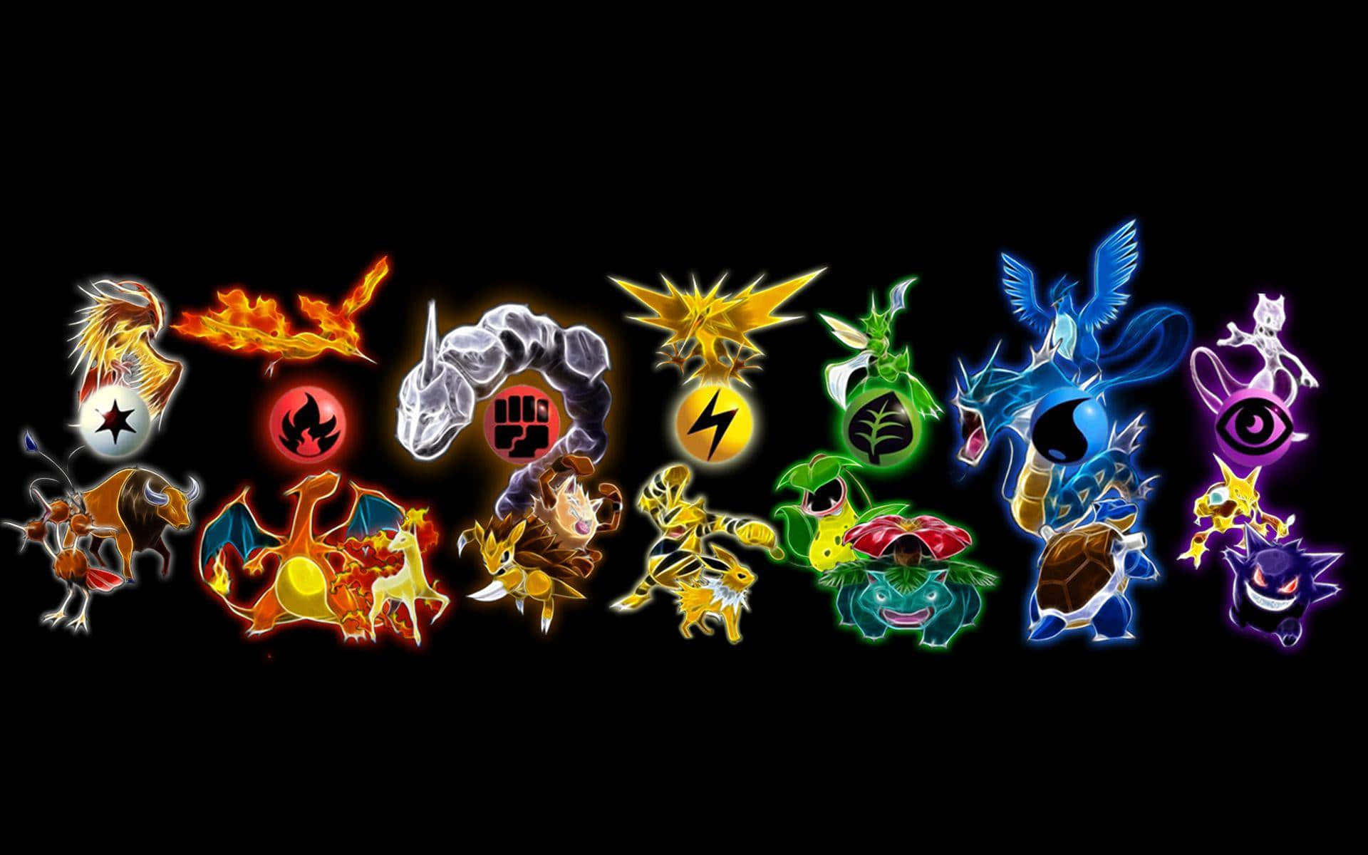 Ivysaur With Other Types Of Pokemons Wallpaper