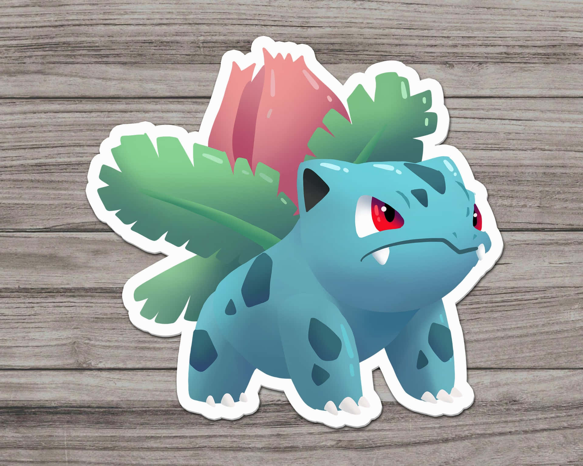 Ivysaur With White Outline Wallpaper
