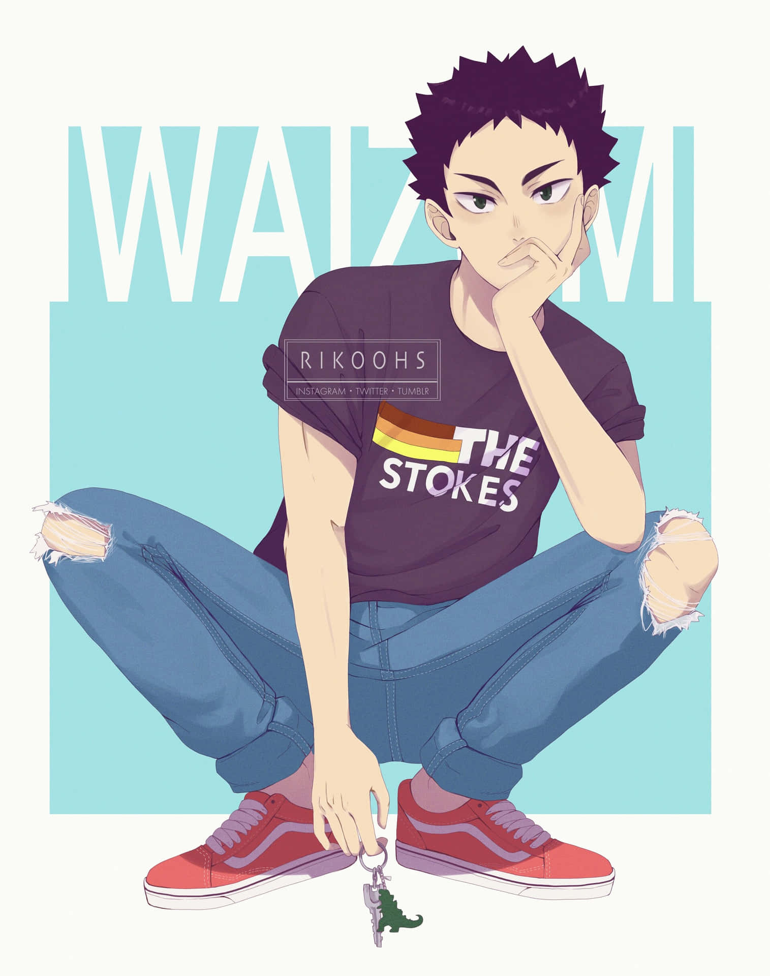 Iwaizumi Hajime striking an intense pose Wallpaper