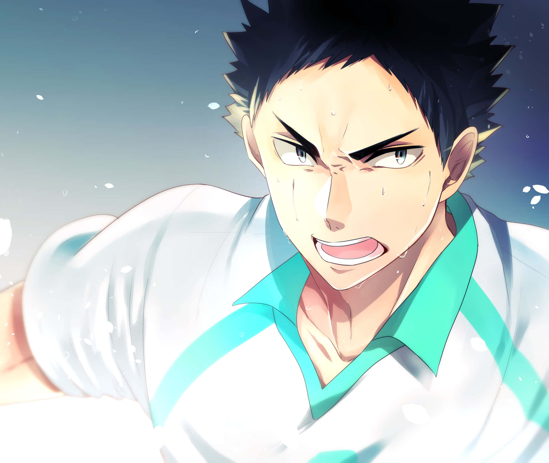 Iwaizumihajime En Acción, Mostrando Sus Impresionantes Habilidades De Voleibol. Fondo de pantalla