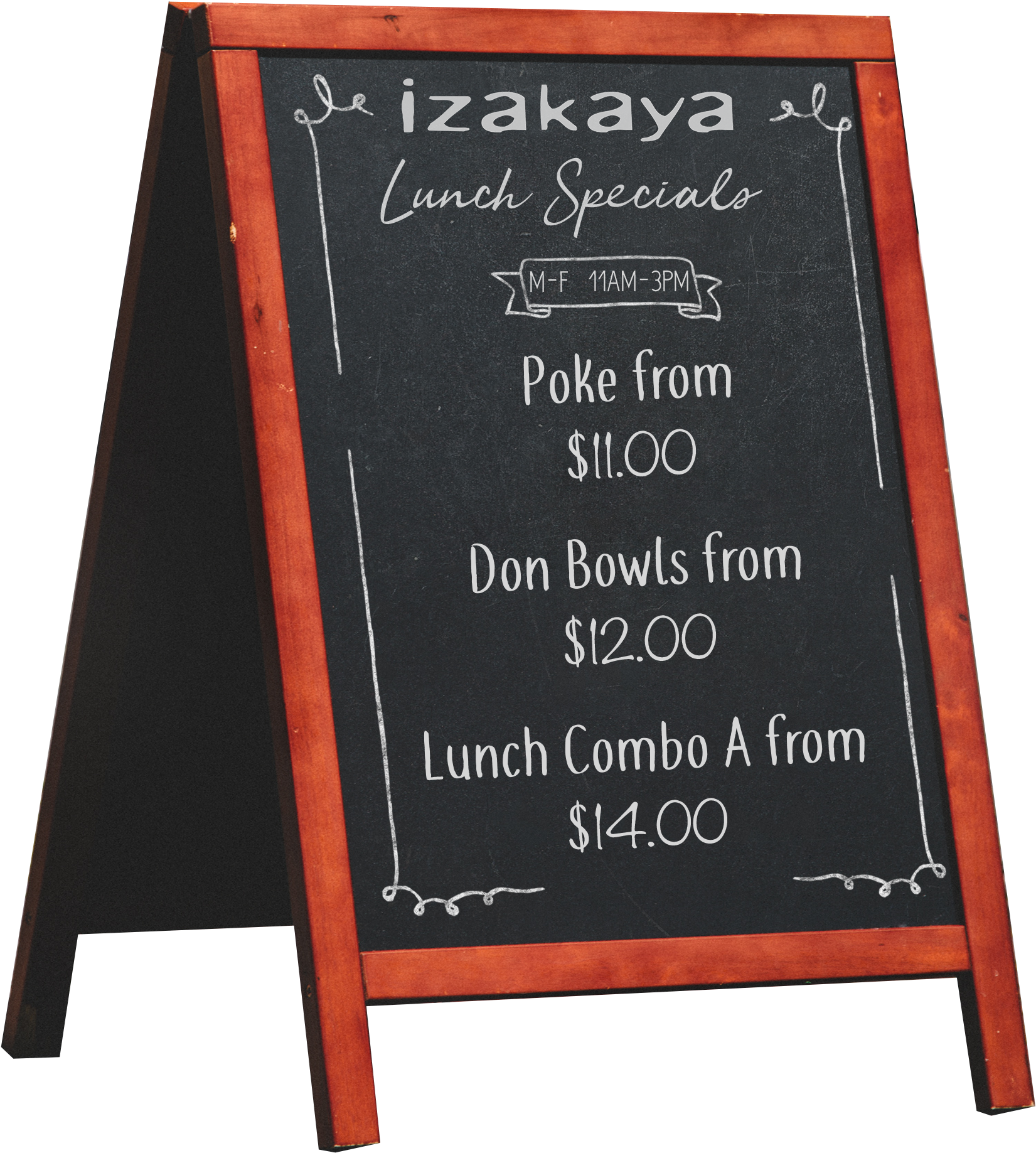 Izakaya Lunch Specials Blackboard PNG