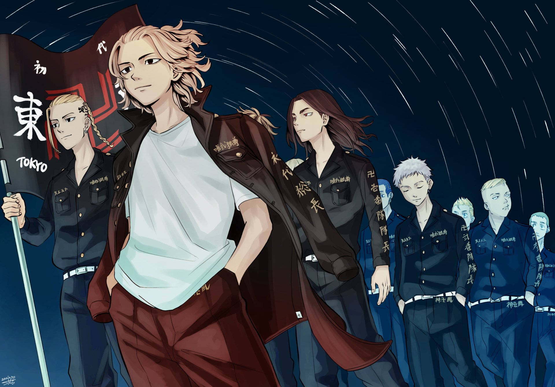 Izana Kurokawa With Tokyo Revenger Squad Wallpaper
