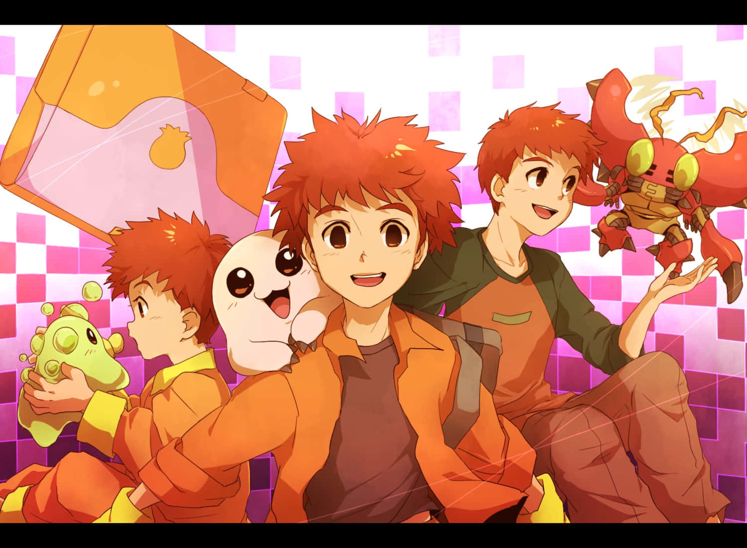 Ilustrasi Izzy Dan Teman Digimon Wallpaper