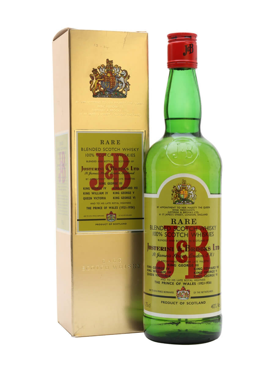 Luxurious Bottle of J&B Blended Scotch Whisky with Gold Cover Wallpaper