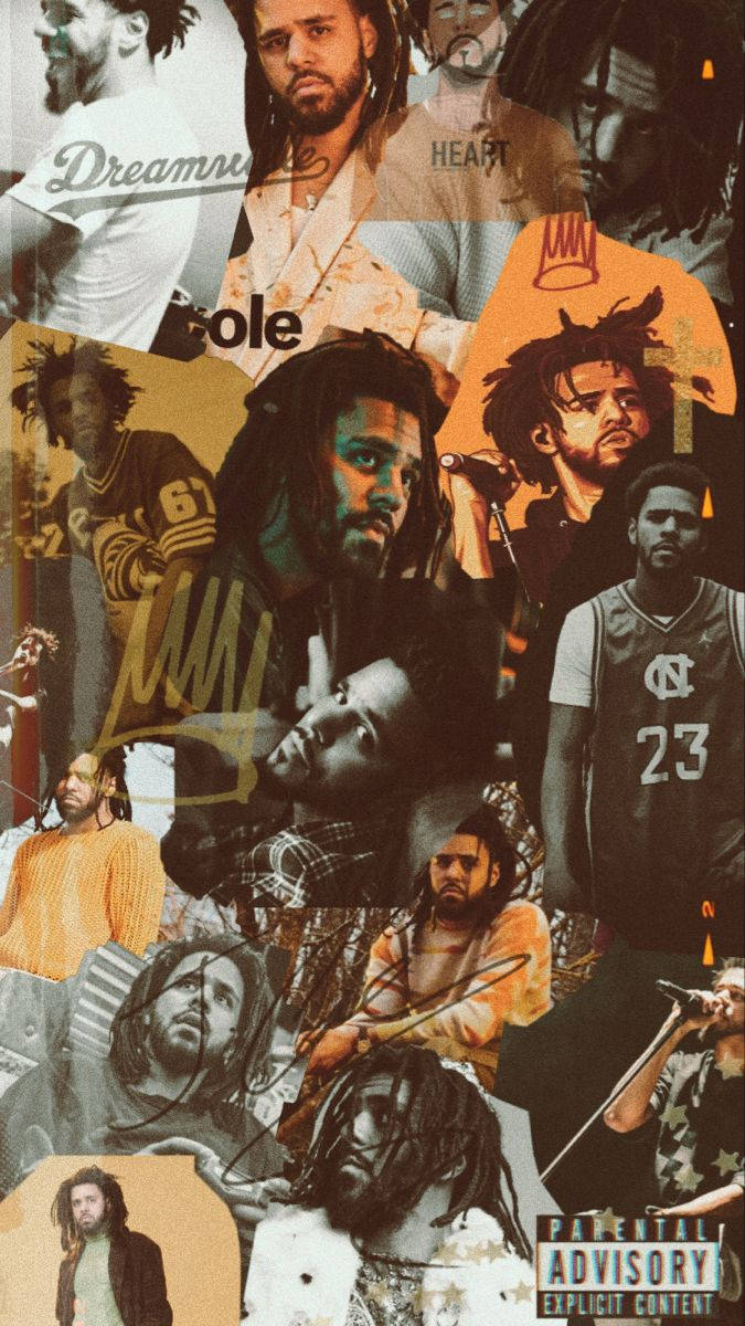 J Cole Aesthetic Collage Background