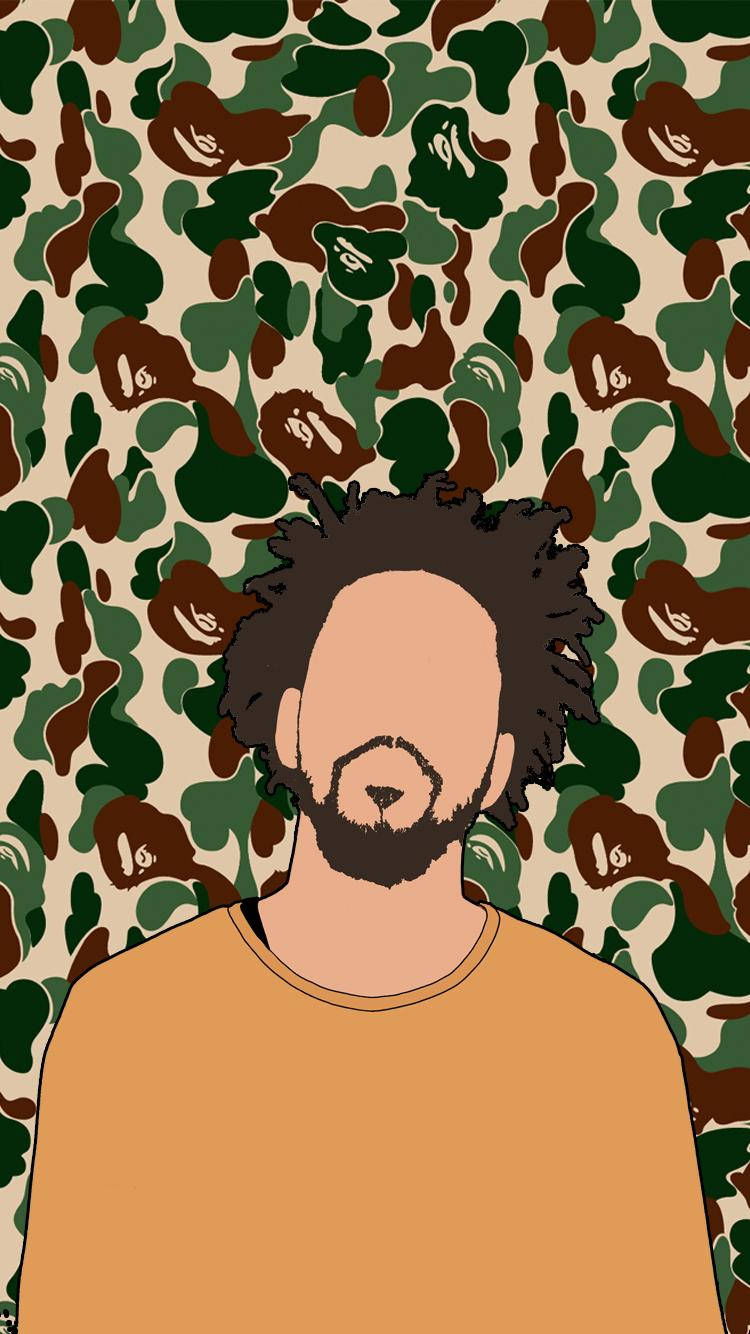 J Cole Camouflage Art Wallpaper