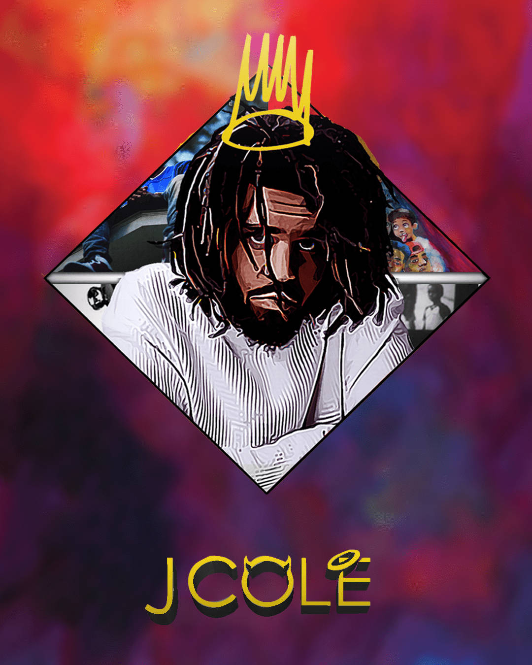J Cole Crown Poster Background