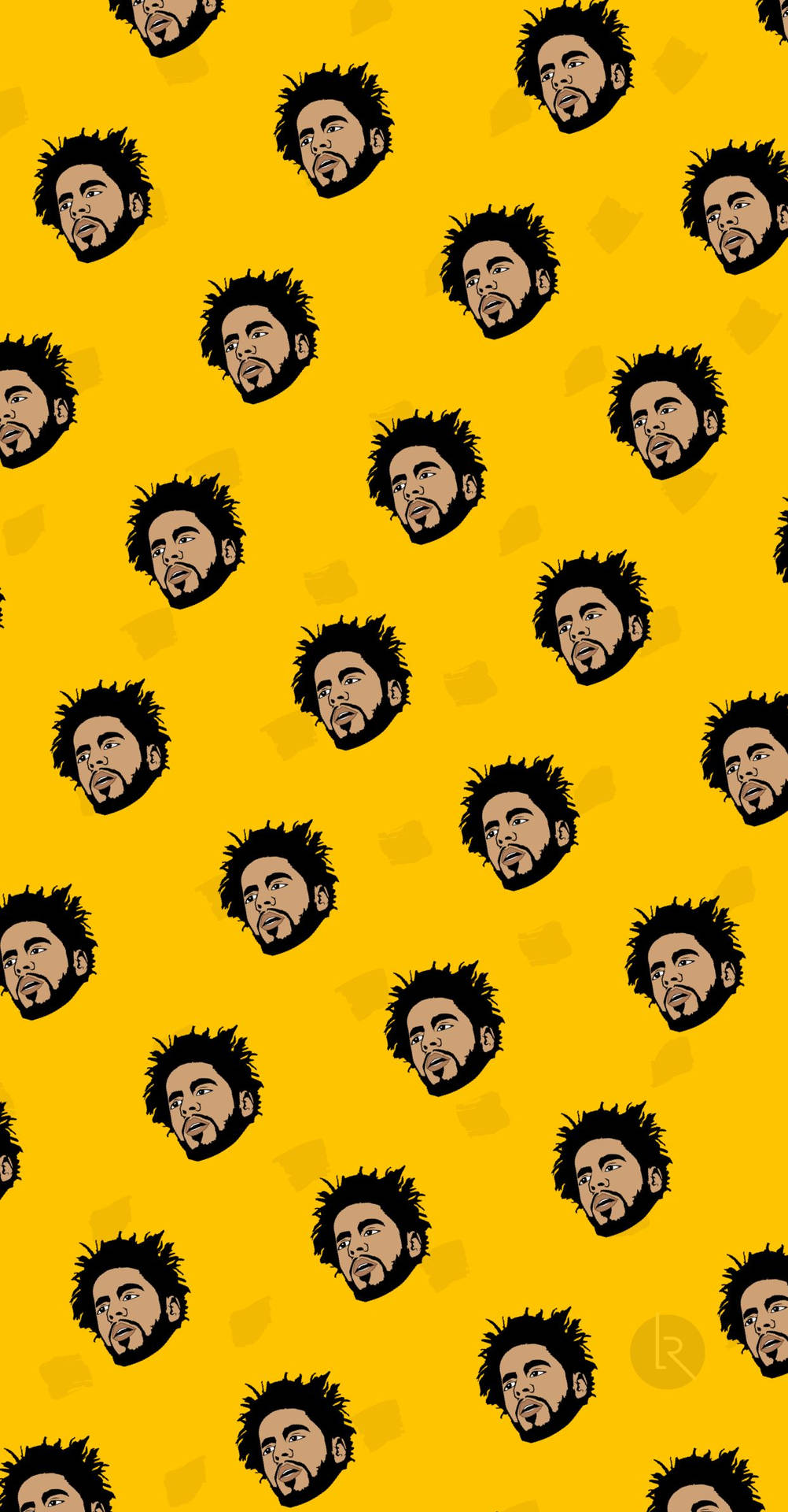 J Cole Face Pattern Background