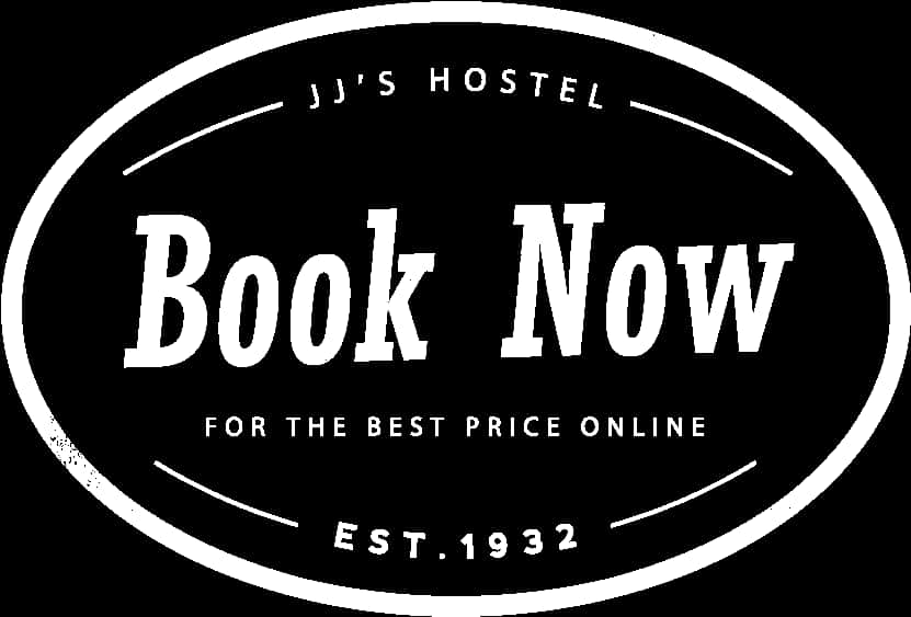 J J Hostel Book Now Badge PNG