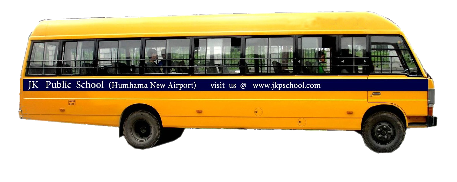 J K Public School Bus Side View PNG