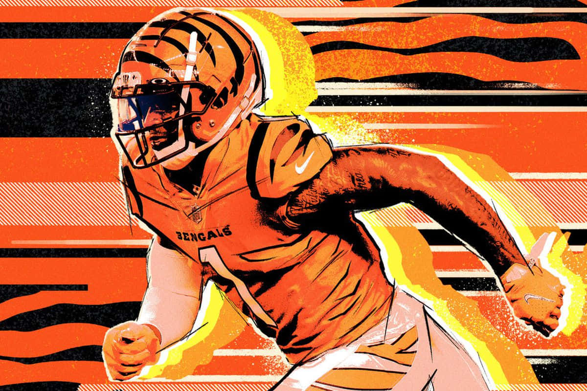 Ja Marr Chase Bengals Wide Receiver Artwork Wallpaper