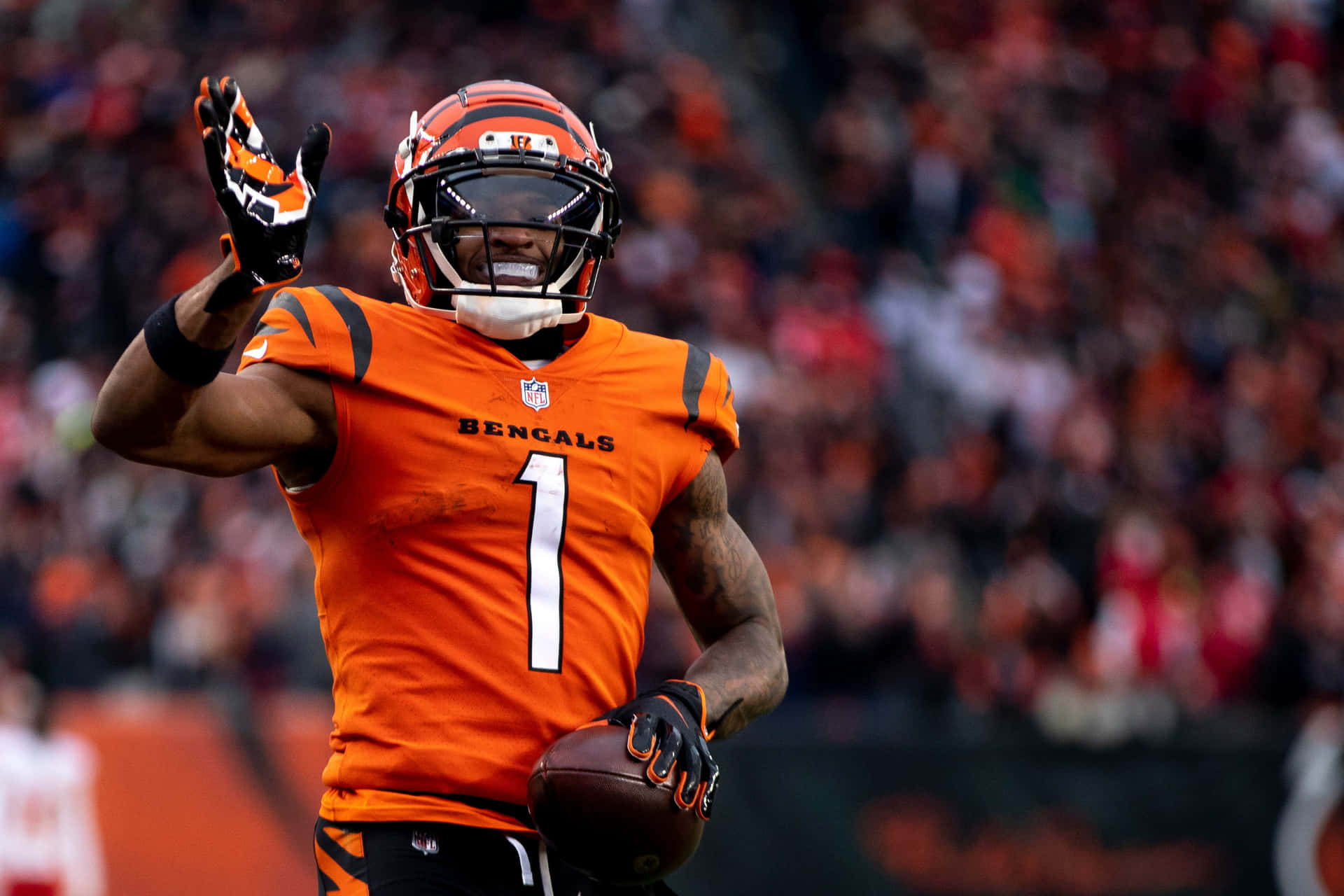 Ja Marr Chase Celebration Bengals Game Wallpaper