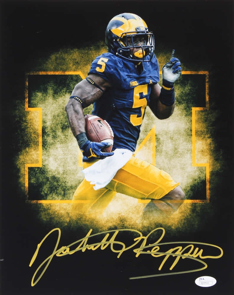 Jabrill Peppers Michigan Football Action Portrait Wallpaper