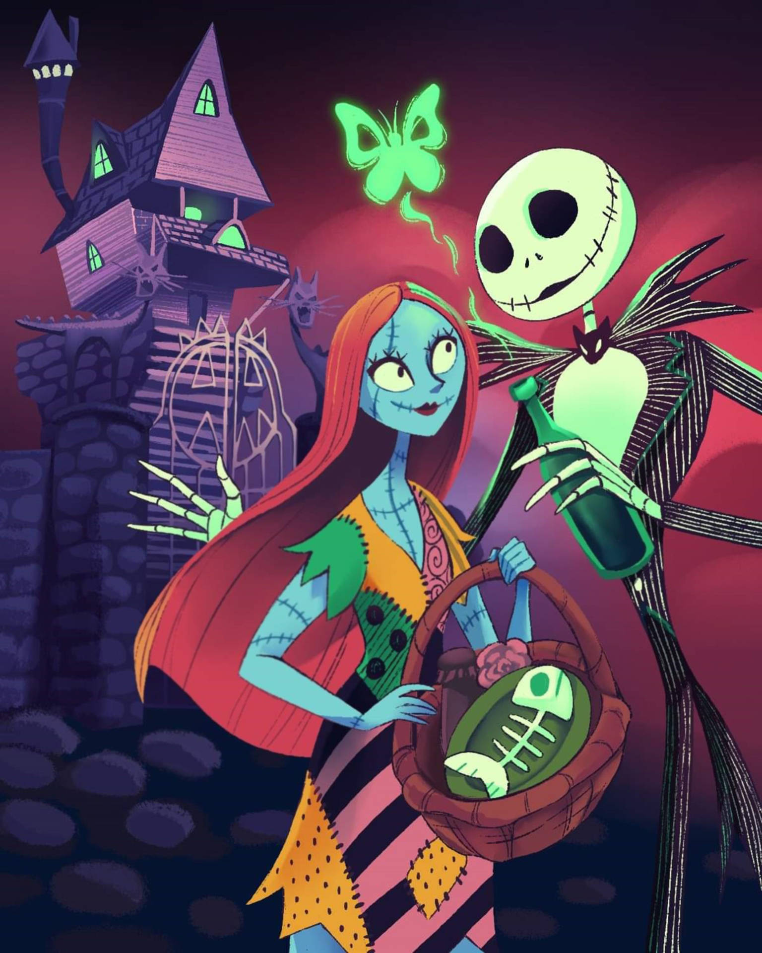 Jack And Sally Valentines Date Wallpaper
