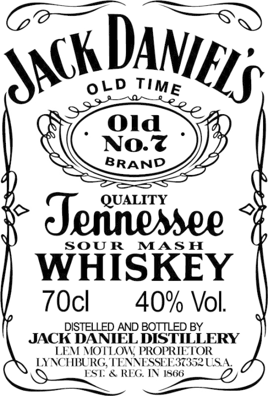 Jack Daniels Whiskey Label PNG