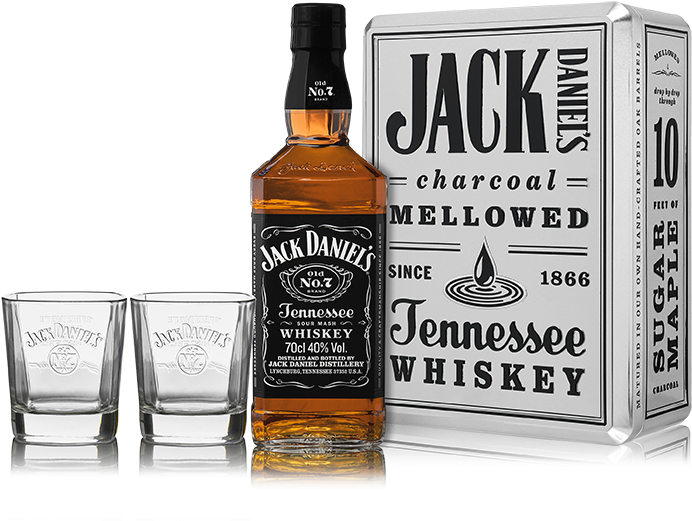 Jack Daniels Whiskeyand Glasses PNG