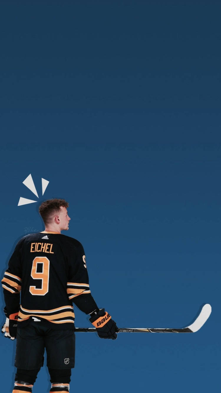Fan-Made Aesthetic Poster of NHL Star Jack Eichel Wallpaper
