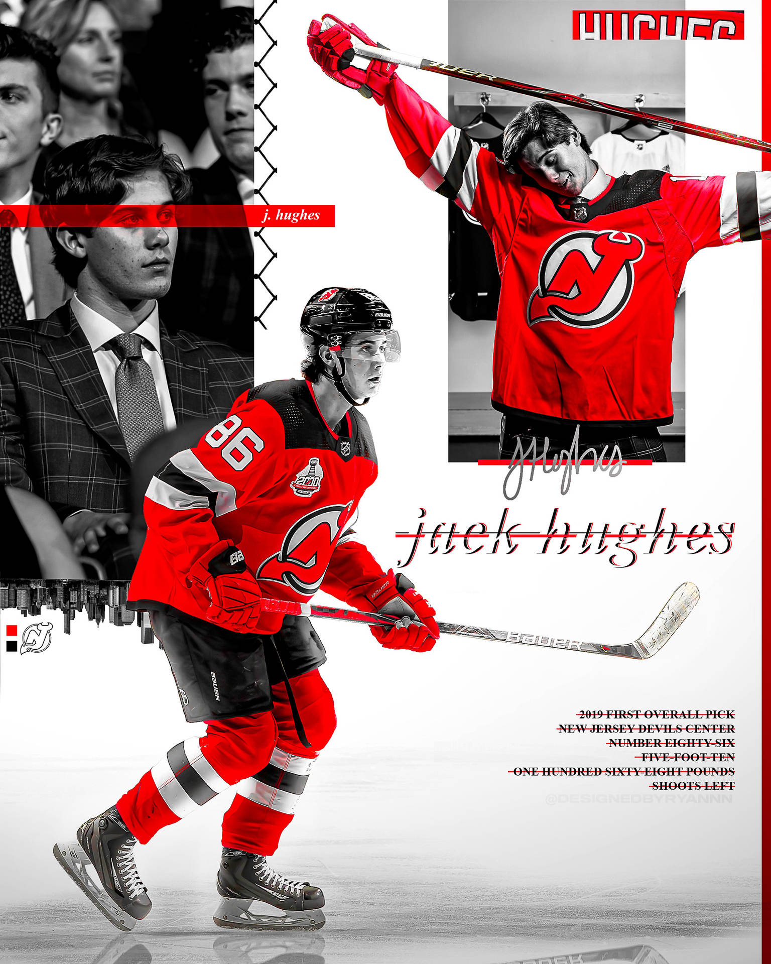Jack Hughes Ice Hockey Player Wallpaper
