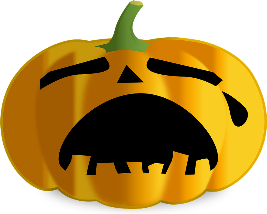 Jack O Lantern Displeased Face Vector PNG