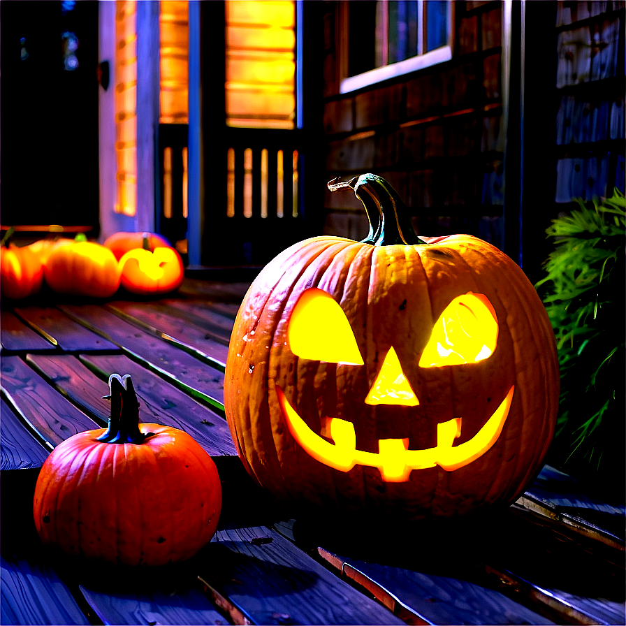 Jack O Lantern On Porch Png 27 PNG