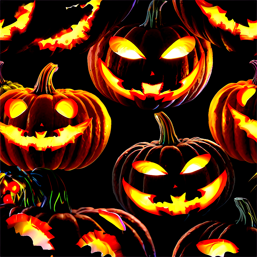 Jack O Lantern With Bats Png 90 PNG