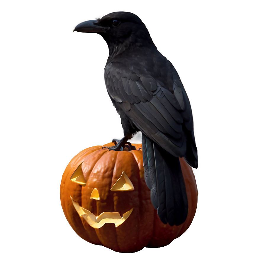 Jack O Lantern With Crow Png Eoa PNG
