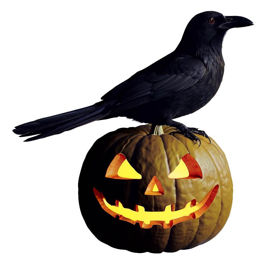 Jack O Lantern With Crow Png Fqp32 PNG