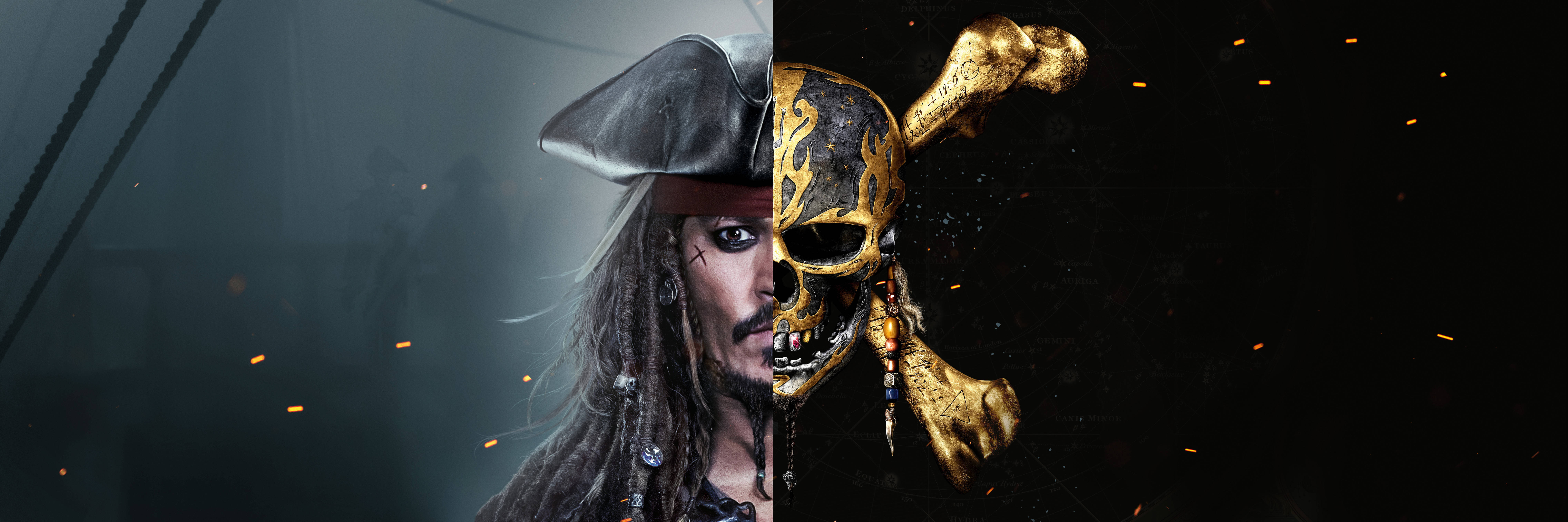 Jack Sparrow And Skull Wallpaper