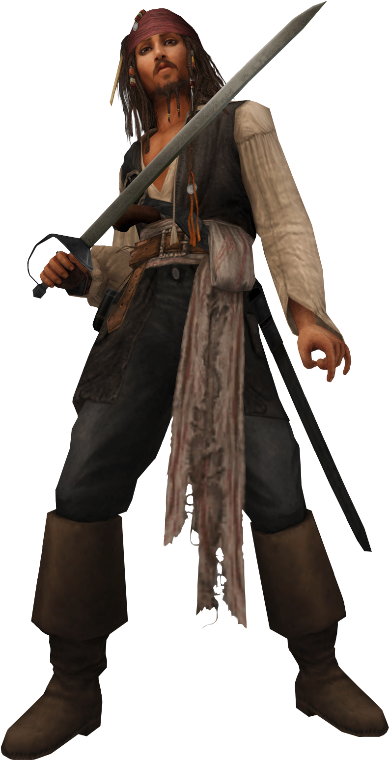 Jack Sparrow Pose With Sword PNG