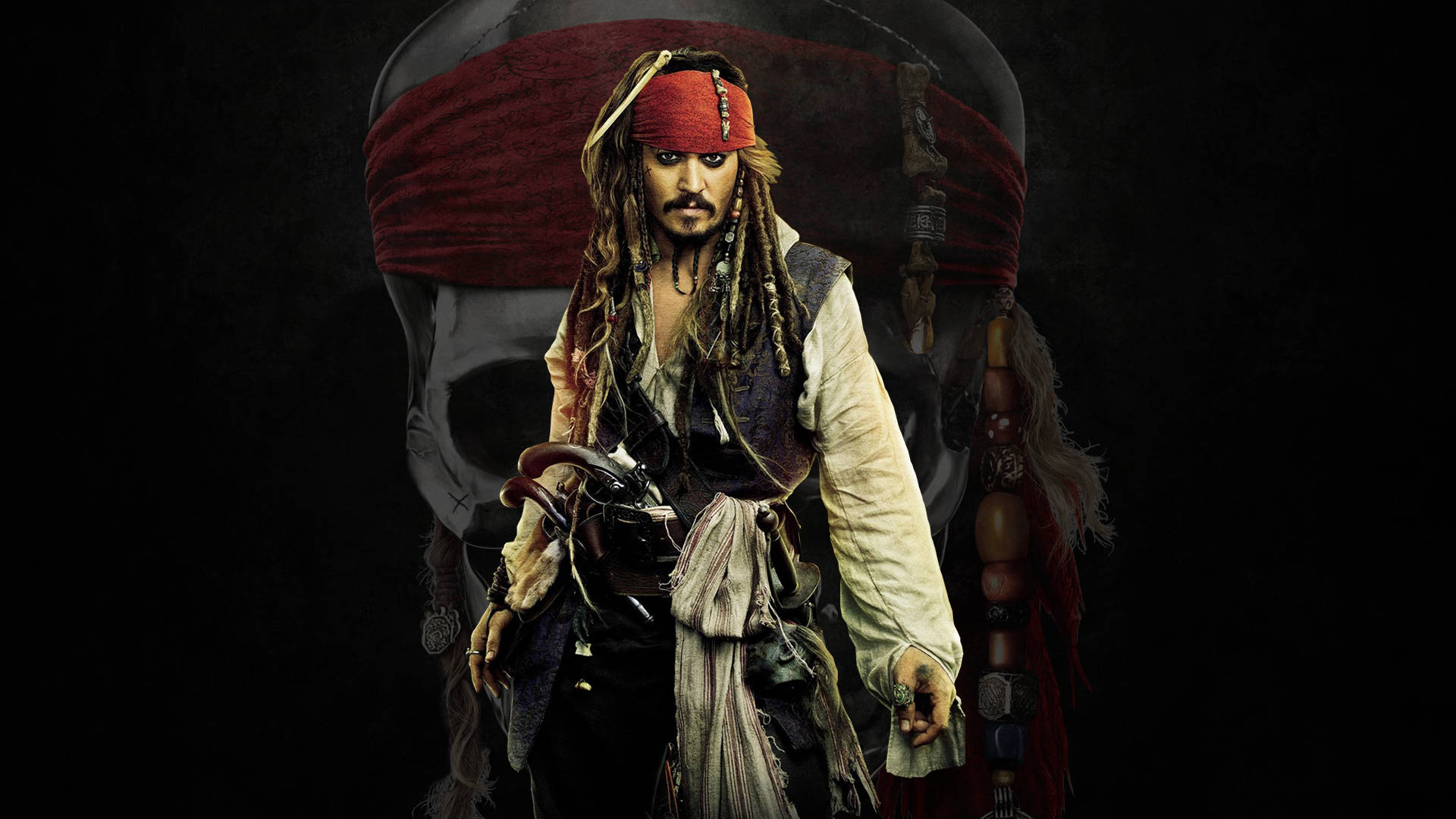 Jack Sparrow Talking Skull Art Wallpaper