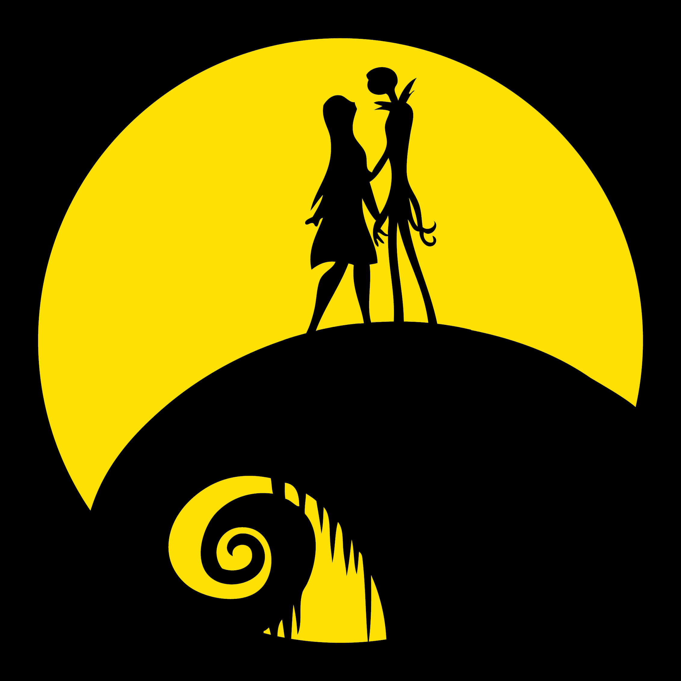Jackand Sally Moonlight Silhouette PNG