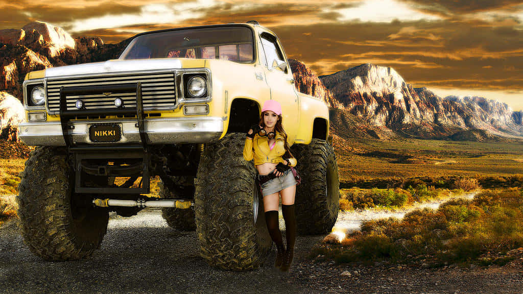 A Girl Is Standing On A Truck Wallpaper