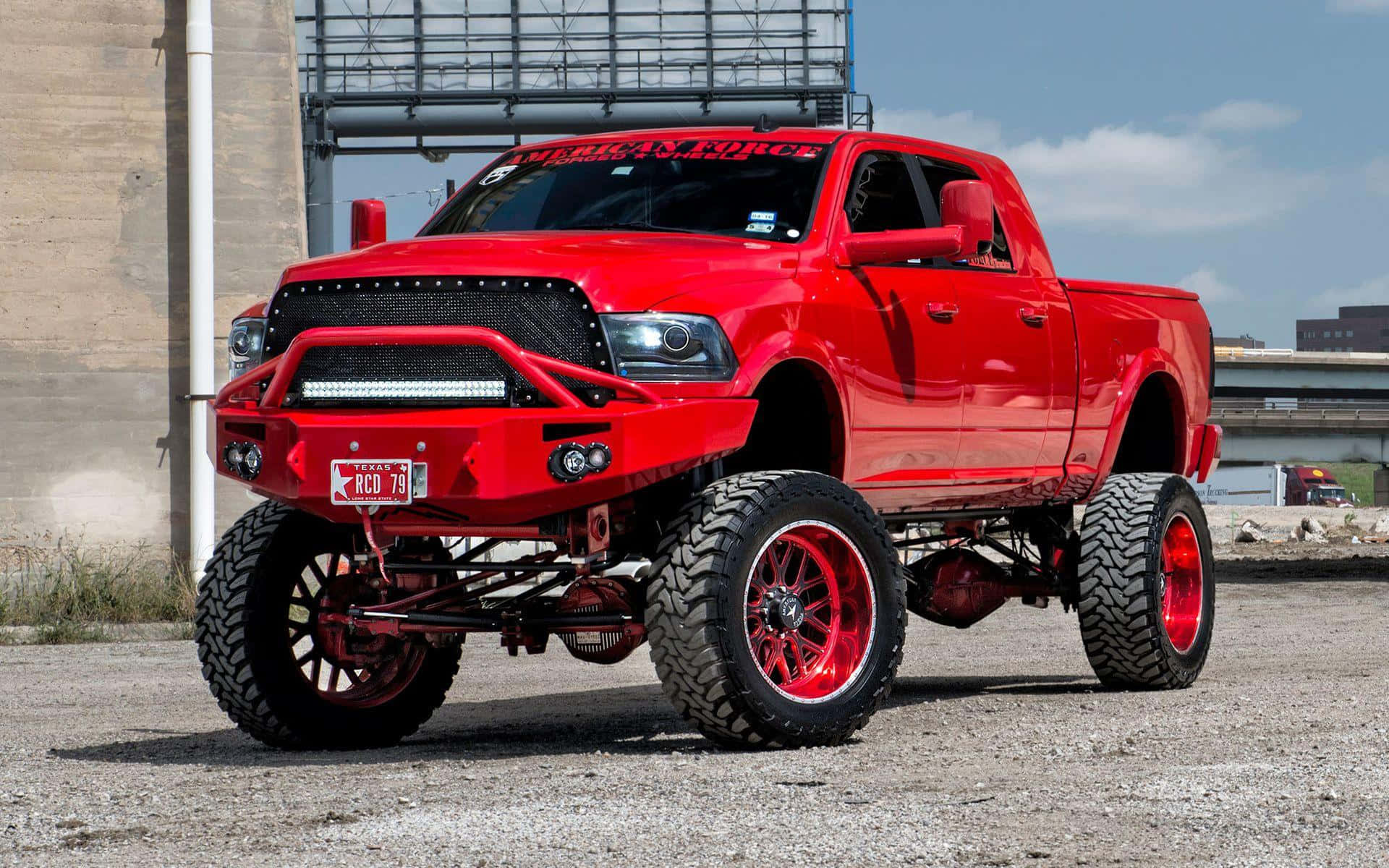 Jacked Up Trucks With Red Rims Wallpaper