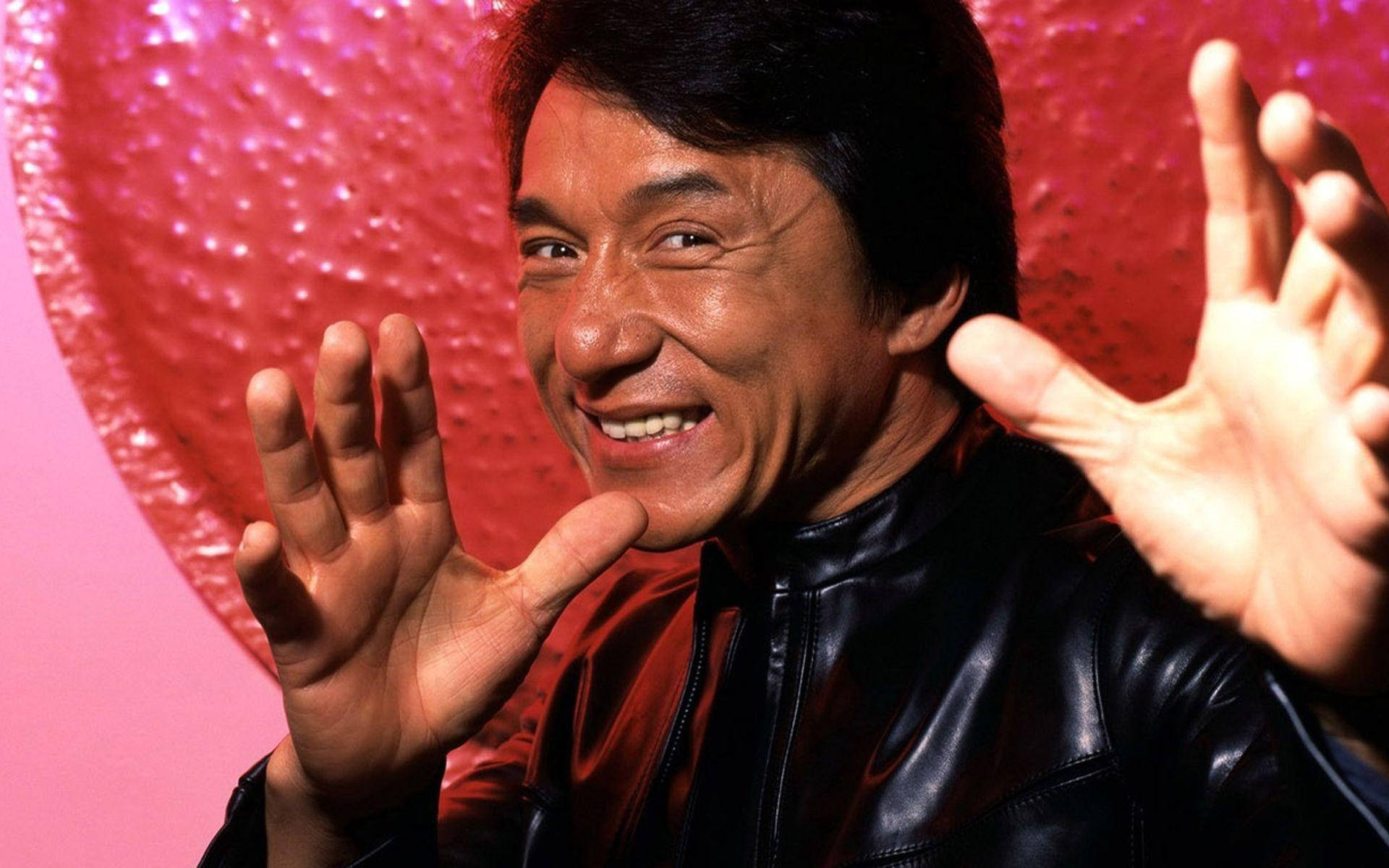 Jackie Chan Stuns in A Leather Jacket Wallpaper