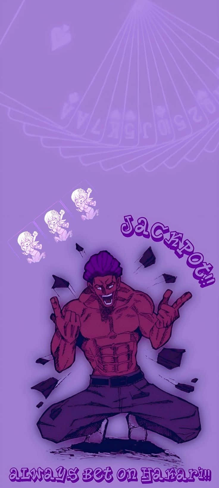 Jackpot Hakari Purple Theme Wallpaper