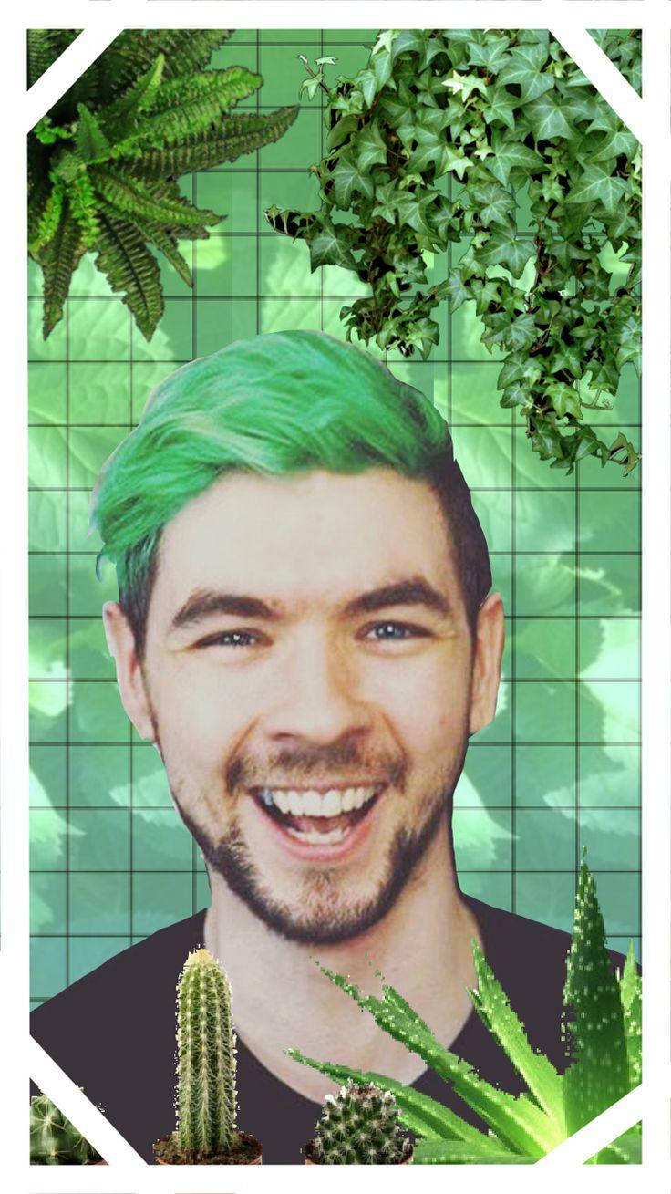 Jacksepticeye With Green Plants Wallpaper