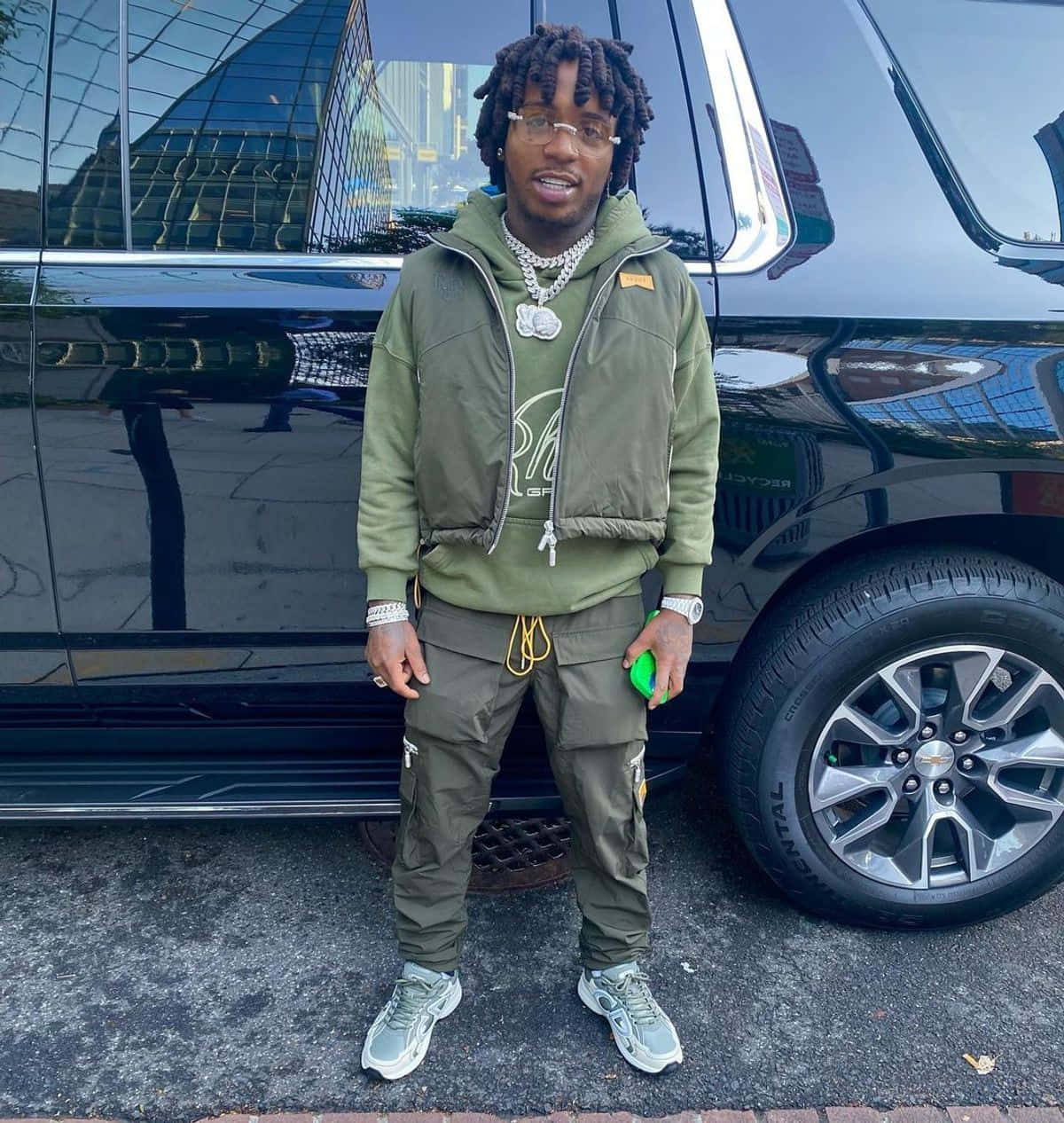 Jacquees Army Green Wallpaper