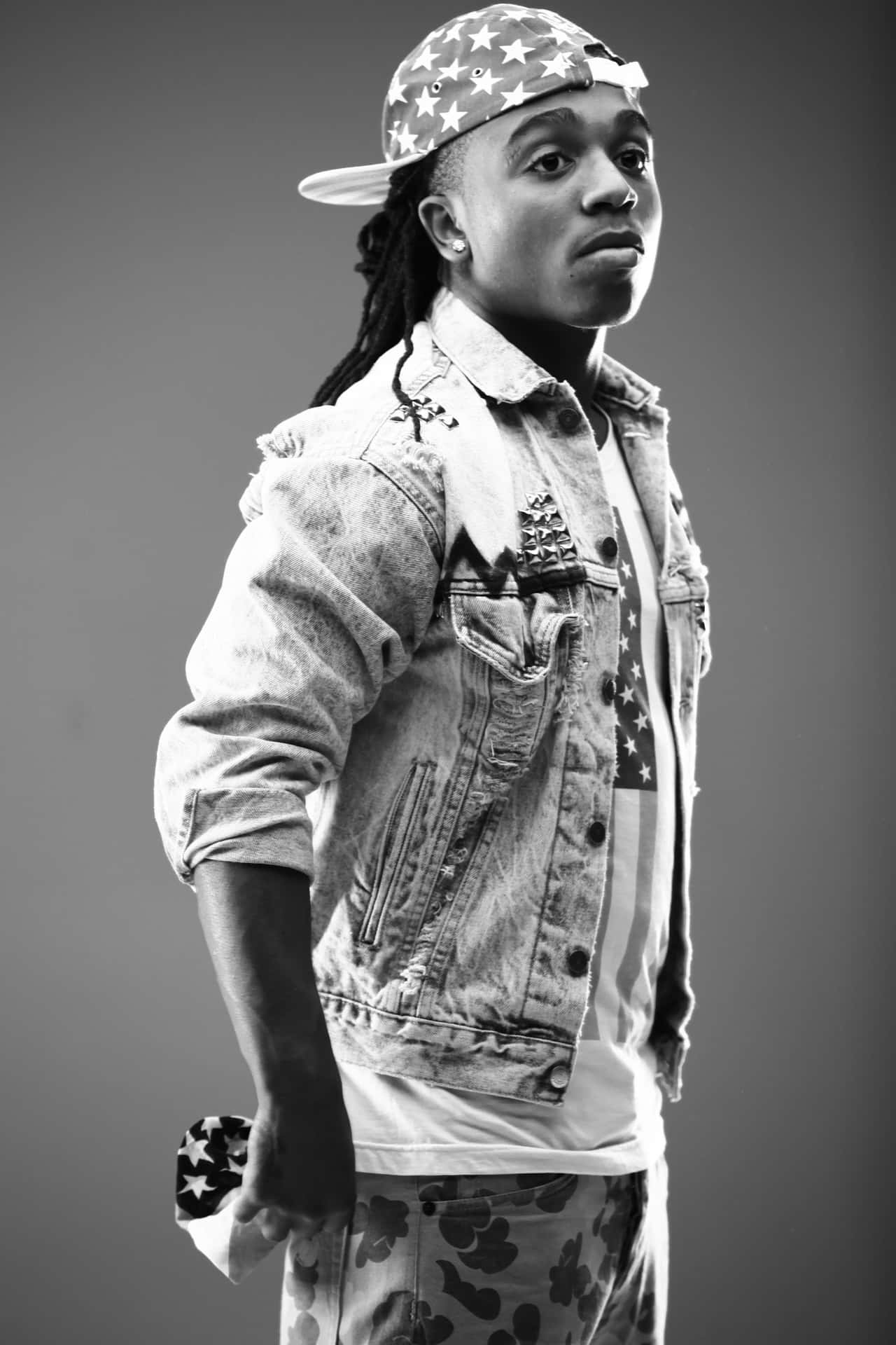 Jacquees Black And White Denim Wallpaper